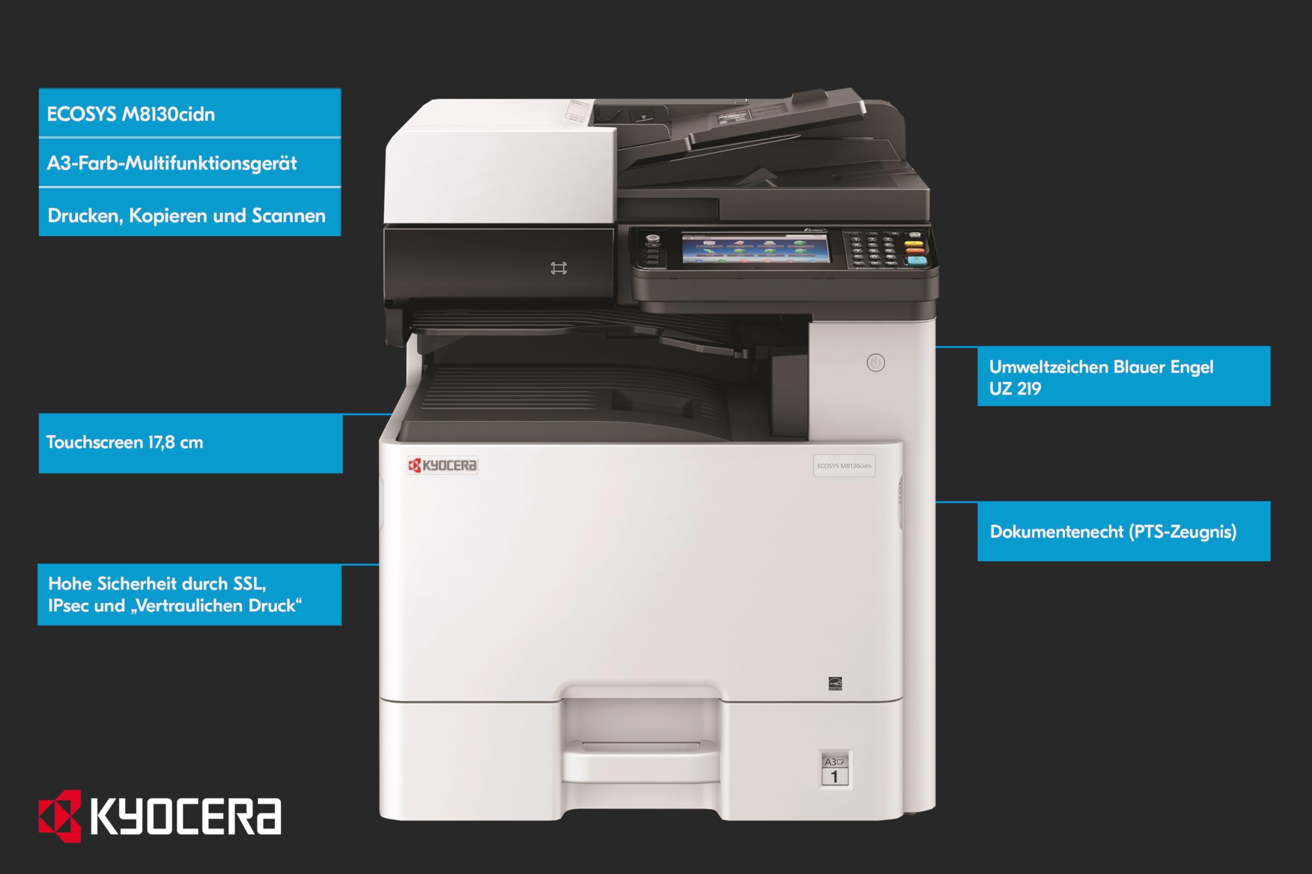 Amazon.com: Kyocera 1102P32US0 Model ECOSYS M8130cidn Color A3 MFP